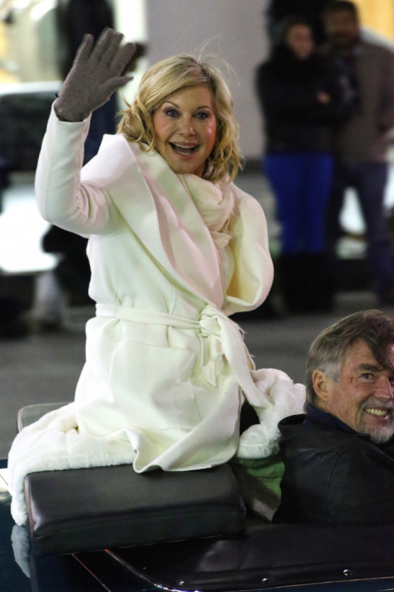 EXCLUSIVE: Olivia Newton John smiles as she is the ambassador for the Hollywood holiday parade in Los Angeles