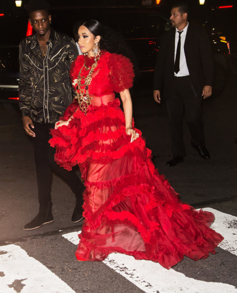 Cardi B and Nicki Minaj arrive at Harper's BAZAAR ICONS Party before their fight at The Plaza Hotel in New York