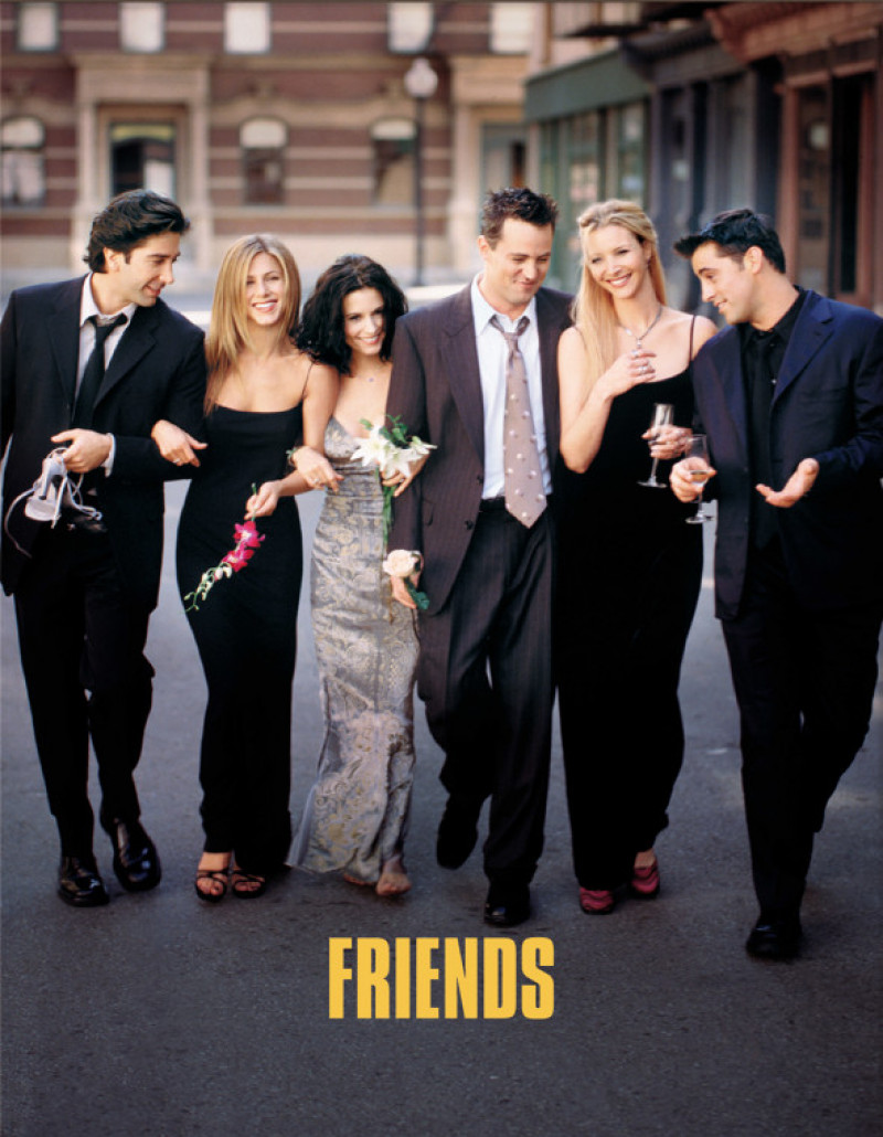 Cast Members Of NBC's Comedy Series Friends Pictured (L) To R : David Schwimmer As Ross