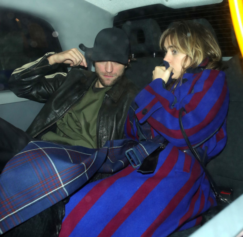 Robert Pattinson and Suki Waterhouse leaving Chiltern Firehouse late at night