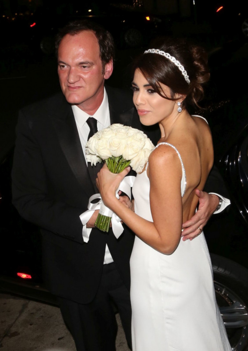 Quentin Tarantino and his new wife head to their wedding reception