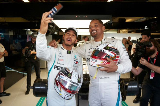 Lewis Hamilto și Will Smith la Abu Dhabi Grand Prix