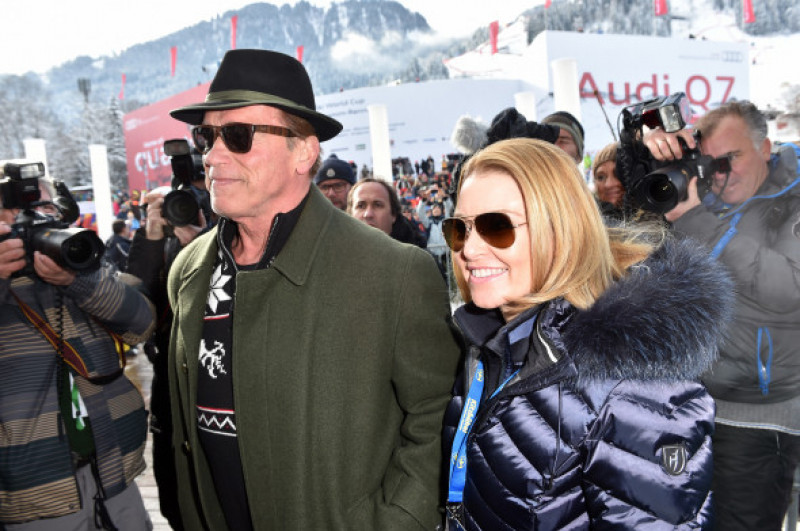 Arnold Schwarzenegger Hetaher Milligan în stațiunea montană Kitzbuehel, Austria