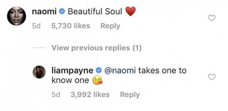 Naomi Campbell Liam Payne mesaj Instagram