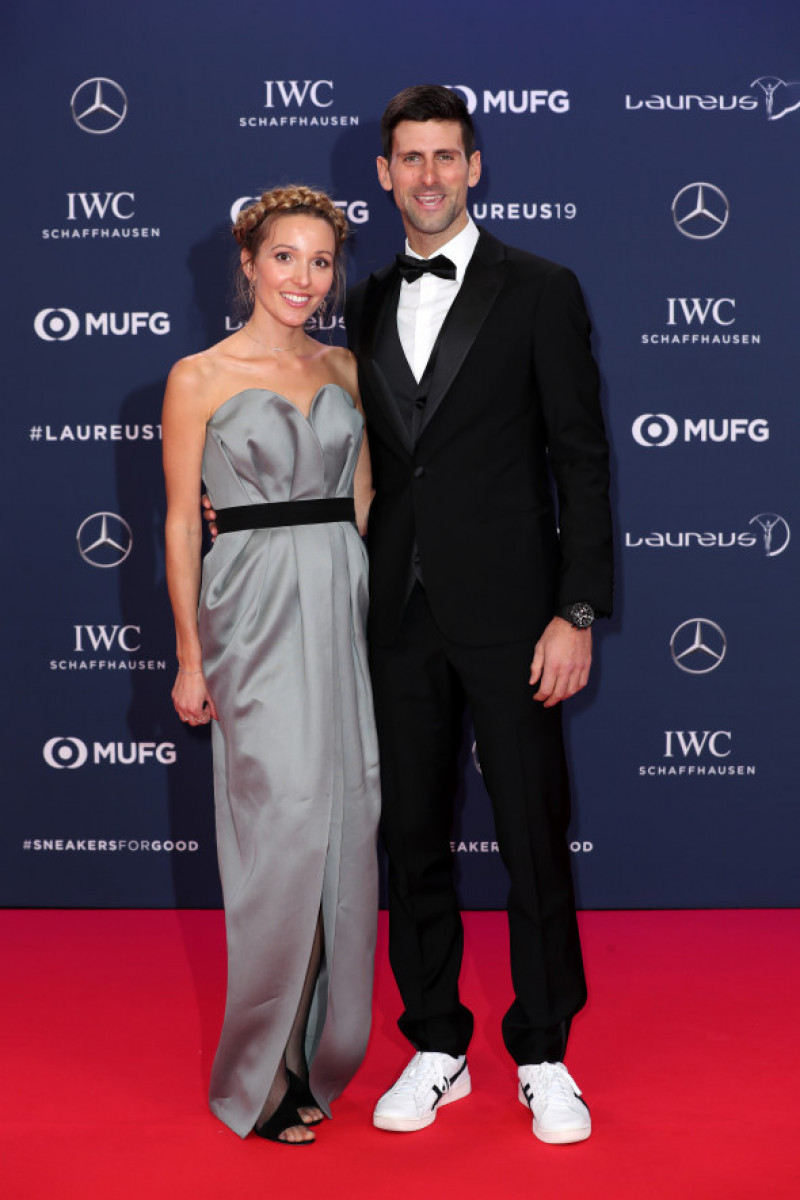 Novak Djokovic alături de soția sa, Jelena