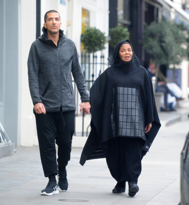 EXC - Pregnant Janet Jackson pictured with husband Wissam Al Mana in London