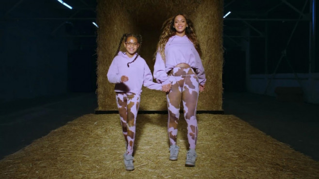 Beyonce and her daughters Blue Ivy and Rumi promote her new Ivy Park Kids Rodeo clothing line