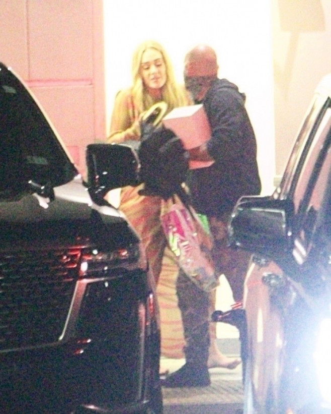 *EXCLUSIVE* Adele and boyfriend Rich Paul keep a low profile  leaving a nightclub in West Hollywood where she joined Lebron James in celebrating wife, Savannah's birthday - ** WEB MUST CALL FOR PRICING **