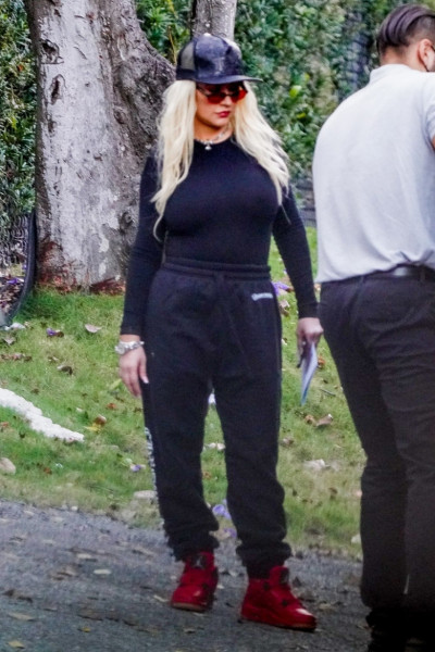 *EXCLUSIVE* Christina Aguilera heads to a recording studio in Miami