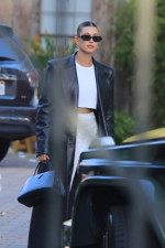 *EXCLUSIVE* Justin and Hailey Bieber arrive at The Jim Henson Company in LA after dinner