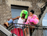 Rihanna and A$AP Rocky Film Scenes for a New Project on a Balcony in New York City