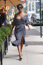 *EXCLUSIVE* Nicole Scherzinger suffers a wardrobe malfunction in New York City!