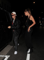 *EXCLUSIVE* Justin and Hailey Bieber leave after dinner at Giorgio Baldi