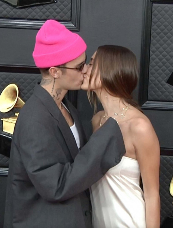 Justin Bieber și Hailey la premiile Grammy 2022/ Profimedia