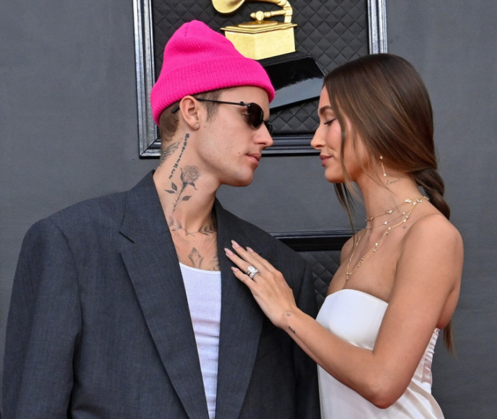 Justin Bieber și Hailey la premiile Grammy 2022/ Profimedia