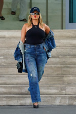 Bebe Rexha stuns in a denim outfit in Miami