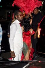 Cardi B and Offset arrive to her birthday party in Los Angeles