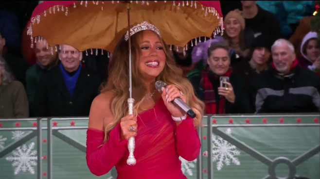 Mariah Carey performs her hit "All I Want for Christmas Is You" at the 2022 Macy's Thanksgiving Day Parade