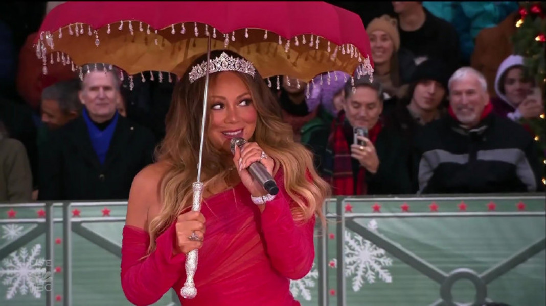 Mariah Carey performs her hit "All I Want for Christmas Is You" at the 2022 Macy's Thanksgiving Day Parade