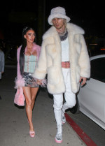 Megan Fox and MGK arrive in matching outfits at Catch Steak
