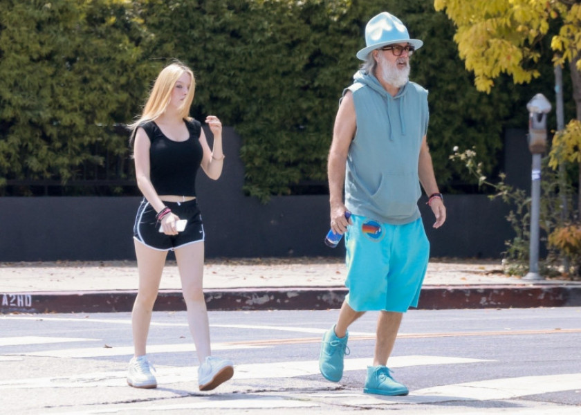 *EXCLUSIVE* Michael Lockwood walks to lunch with his daughter in LA