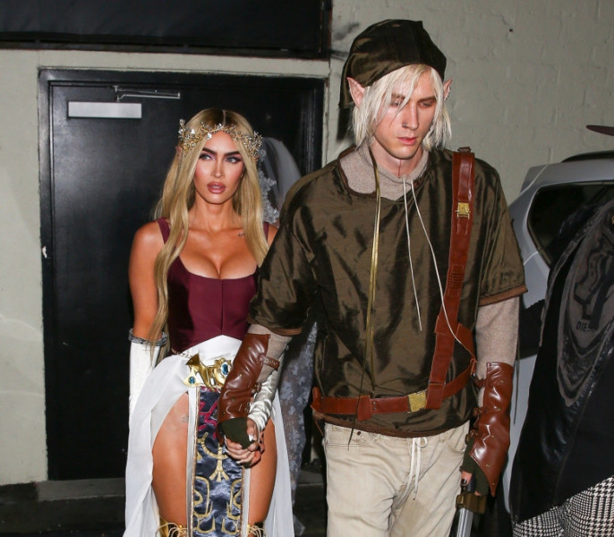 Megan Fox and MGK exit a Halloween party at Delilah nightclub!