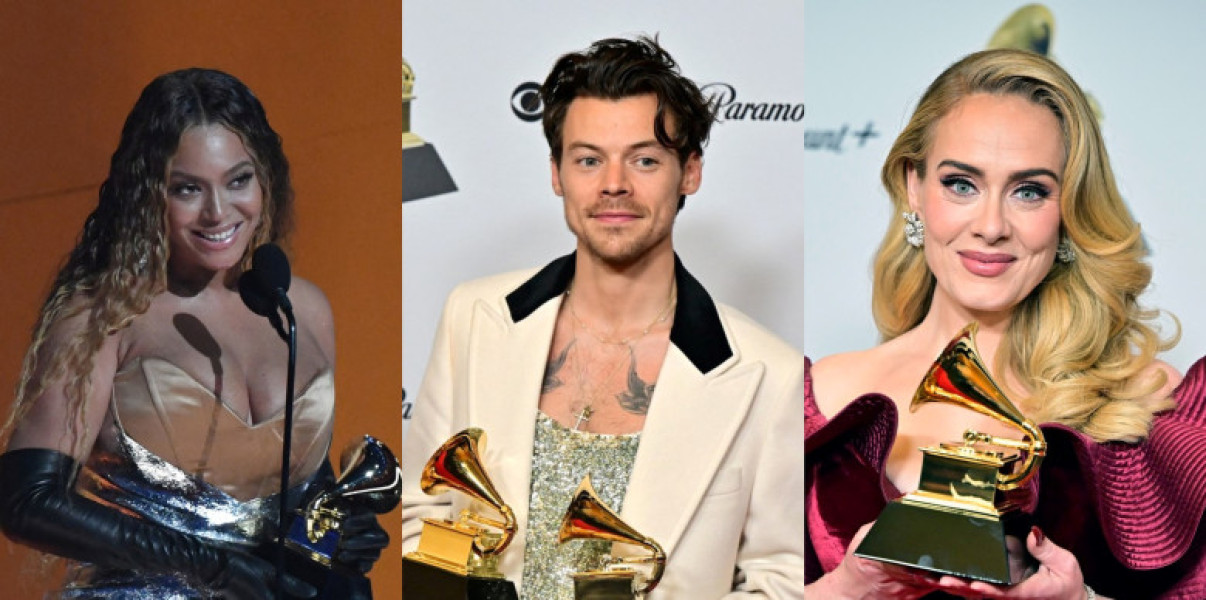 beyonce, harry styles, adele