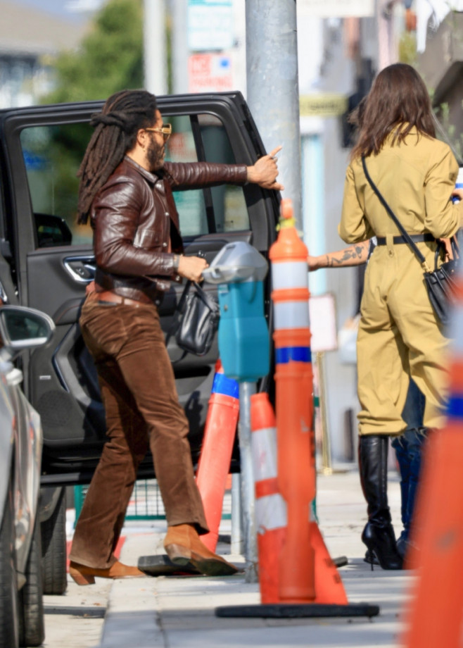 *EXCLUSIVE* Lenny Kravitz is spotted out and about with model Ana Paula Valle