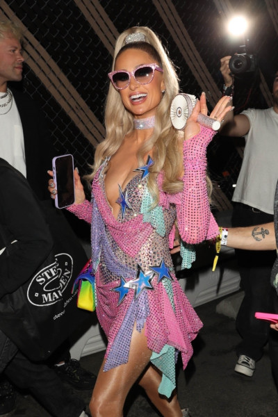 Paris Hilton is all smiles after her show in Hollywood!