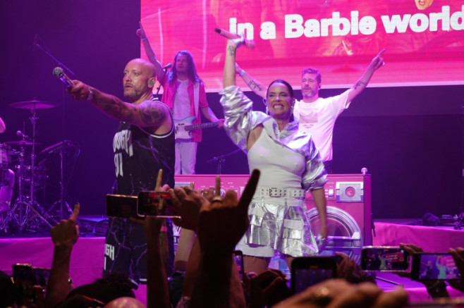 *EXCLUSIVE* Still got it! Aqua perform ‘Barbie Girl’ in Los Angeles 26 years after it was released amid news the famous song was cut from movie soundtrack!