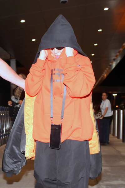 Madonna is seen arriving at JFK International Airport to catch a flight out of New York City