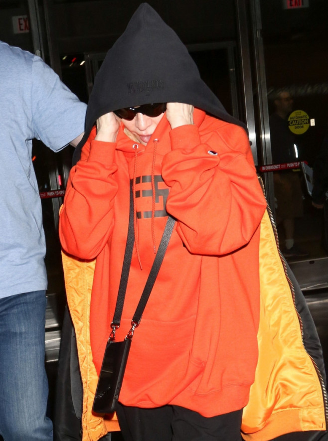 Madonna arrives at JFK Airport in NYC for a flight to England