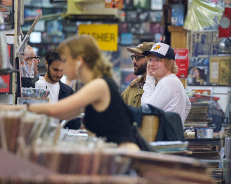 EXCLUSIVE: Ed Sheeran Browses NYC Record Store for Vintage Albums Days Before He Is Set To Release His New Project â€śAutumn Variationsâ€ť
