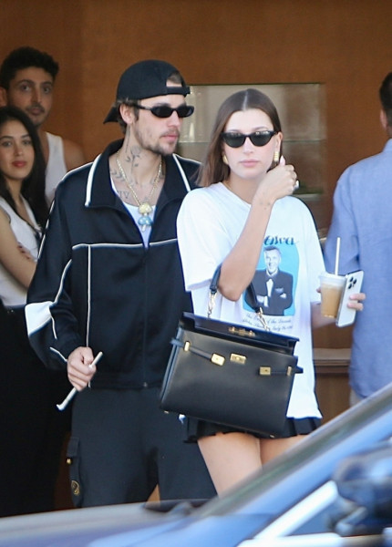 *EXCLUSIVE* Justin and Hailey Bieber look happy together as they grab coffee at Maru Expresso Bar