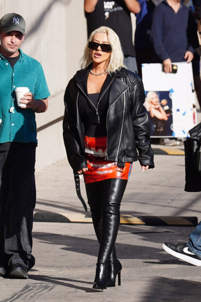 Christina Aguilera Arriving To Jimmy Kimmel Live In Hollywood