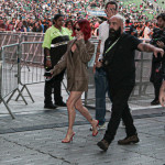Megan Fox stuns as she exits the VIP area after Machine Gun Kelly's show at GP WEEK