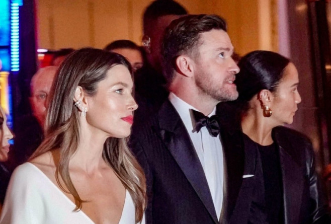 *EXCLUSIVE* Justin Timberlake and Jessica Biel radiate warmth and solidarity holding hands at the grand opening of Fontainebleau in Las Vegas