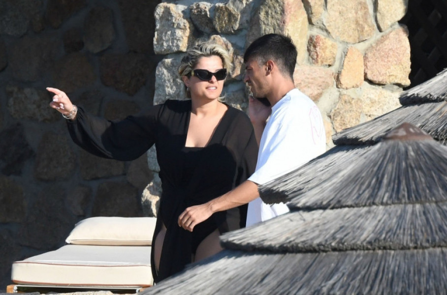 *PREMIUM-EXCLUSIVE* MUST CALL FOR PRICING BEFORE USAGE  - The American Singer Bebe Rexha packs on PDA with her new boyfriend, the Architectural Engineer Simos Liakos as the pair took to the waters with a passionate display during their sun-soaked holiday