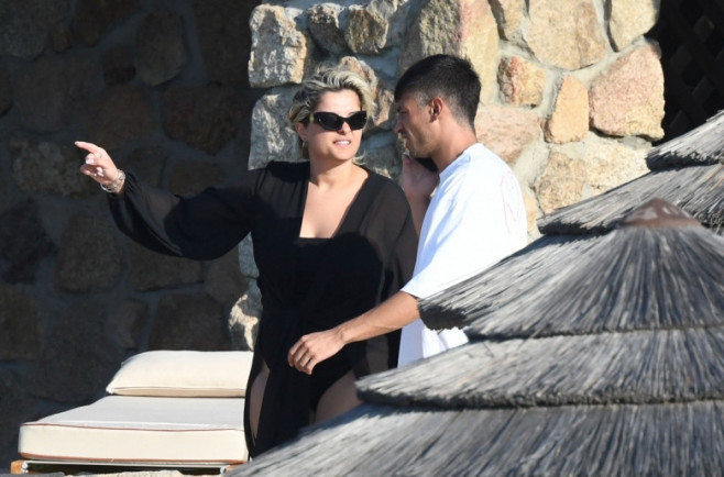 *PREMIUM-EXCLUSIVE* MUST CALL FOR PRICING BEFORE USAGE  - The American Singer Bebe Rexha packs on PDA with her new boyfriend, the Architectural Engineer Simos Liakos as the pair took to the waters with a passionate display during their sun-soaked holiday