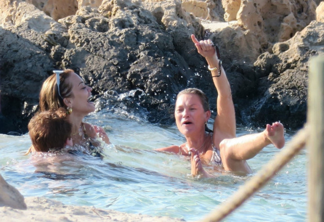 *EXCLUSIVE* It's fun in the sun for the British Model Kate Moss with her daughter Lila and good friend Rita Ora as they put on a scintillating bikini show during their sun-soaked holiday out in Formentera. *PICTURES TAKEN ON 04/08/2024*