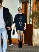 *EXCLUSIVE* Lady Gaga enjoys romantic dinner with boyfriend at Soho House