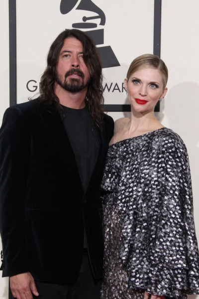 LOS ANGELES, CA - FEBRUARY 15: Dave Grohl and Joryn Blum at The 58th GRAMMY Awards at Staples Center on February 15, 201