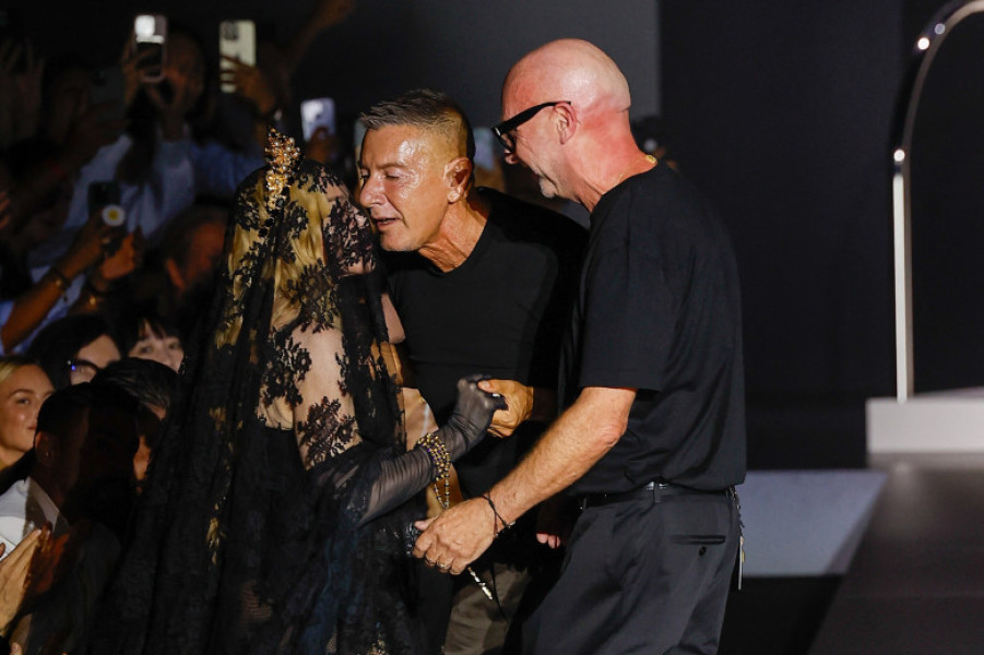 Madonna au défilé Dolce&amp;Gabbana lors de la Fashion Week de Milan (MFW)