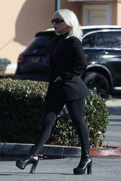 *EXCLUSIVE* Lady Gaga radiates chic elegance in solo departure from French Bakery in Malibu