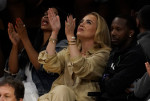 Adele Along With Boyfriend Rich Paul And Actress Nia Long Are Seen At Game 3 Of The NBA Playoffs Between The Los Angeles Lakers And The Golden State Warriors At Crypto.com Arena In Los Angeles, Ca