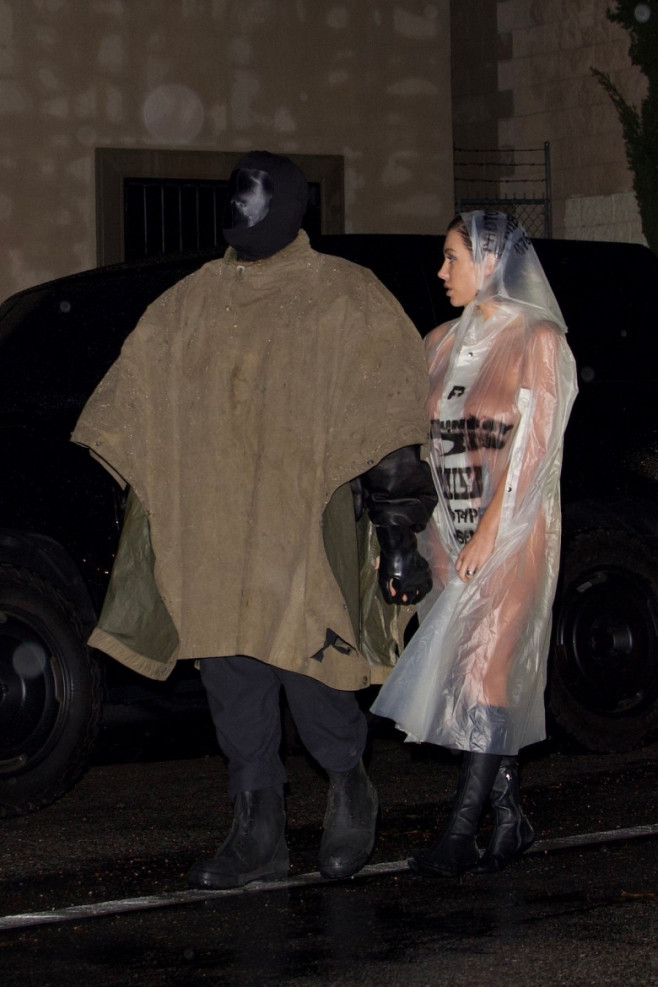 *EXCLUSIVE* Kanye West &amp; Wife Bianca Defy State of Emergency as the Rainswept Couple Bundle up for Studio Session!