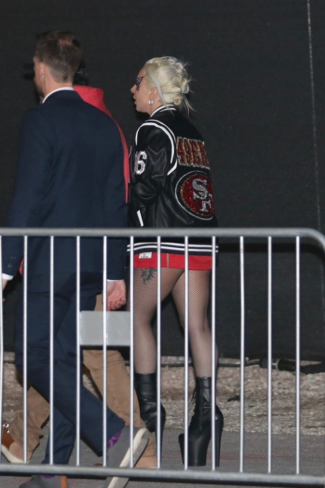 *EXCLUSIVE* Lady Gaga and Michael Polansky were seen exiting Super Bowl LVIII in Las Vegas