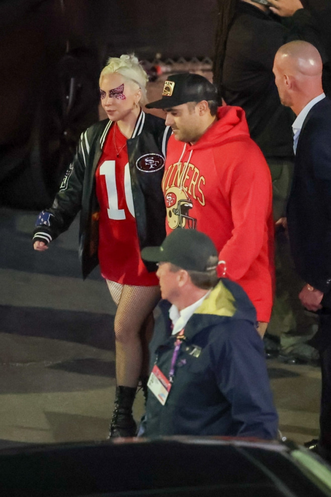 *EXCLUSIVE* Lady Gaga is seen leaving Super Bowl LVIII in Las Vegas