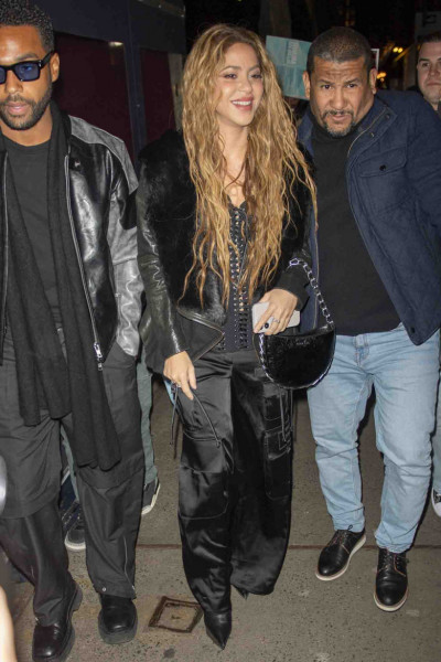 Shakira goes to dinner at Carbone Restaurant NYC with Lucien Laviscount