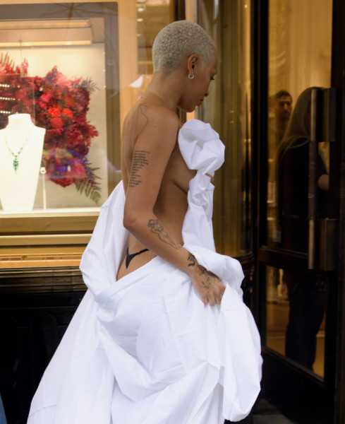 Bed Chic! Doja Cat Wears Just A Thong And Bed Sheet For Shopping Spree With New Boyfriend Guram Gvasalia In New York - 5 May 2024